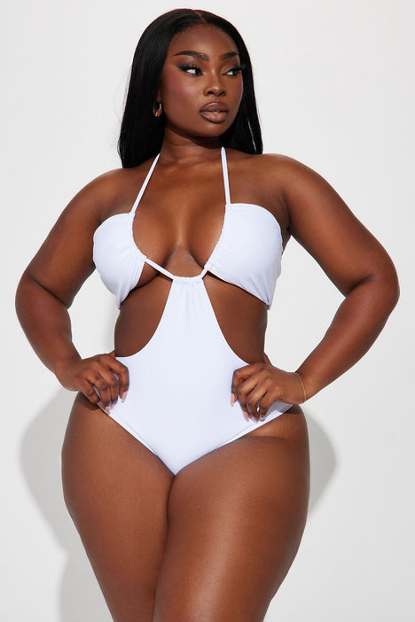 Summer Babe 1 Piece Swimsuit Set - White