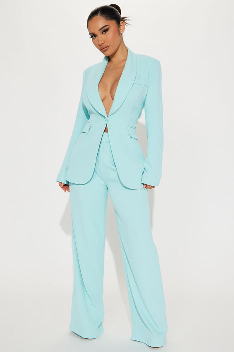 Business Classy Blazer Pant Set - Blue, Fashion Nova, Matching Sets