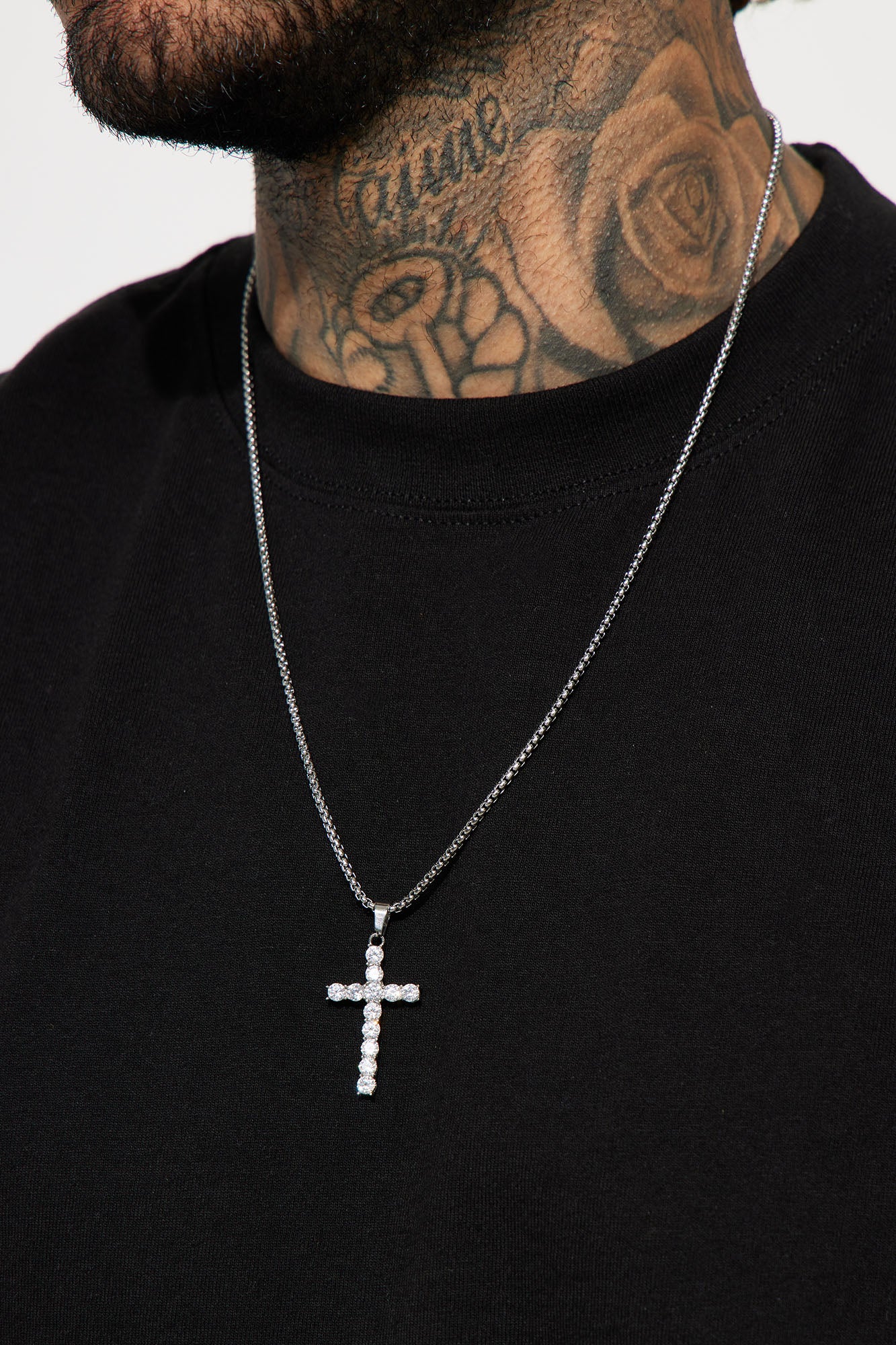 Mens Silver Cross Necklace, Mens Cross Pendant, Proclamation Jewelry