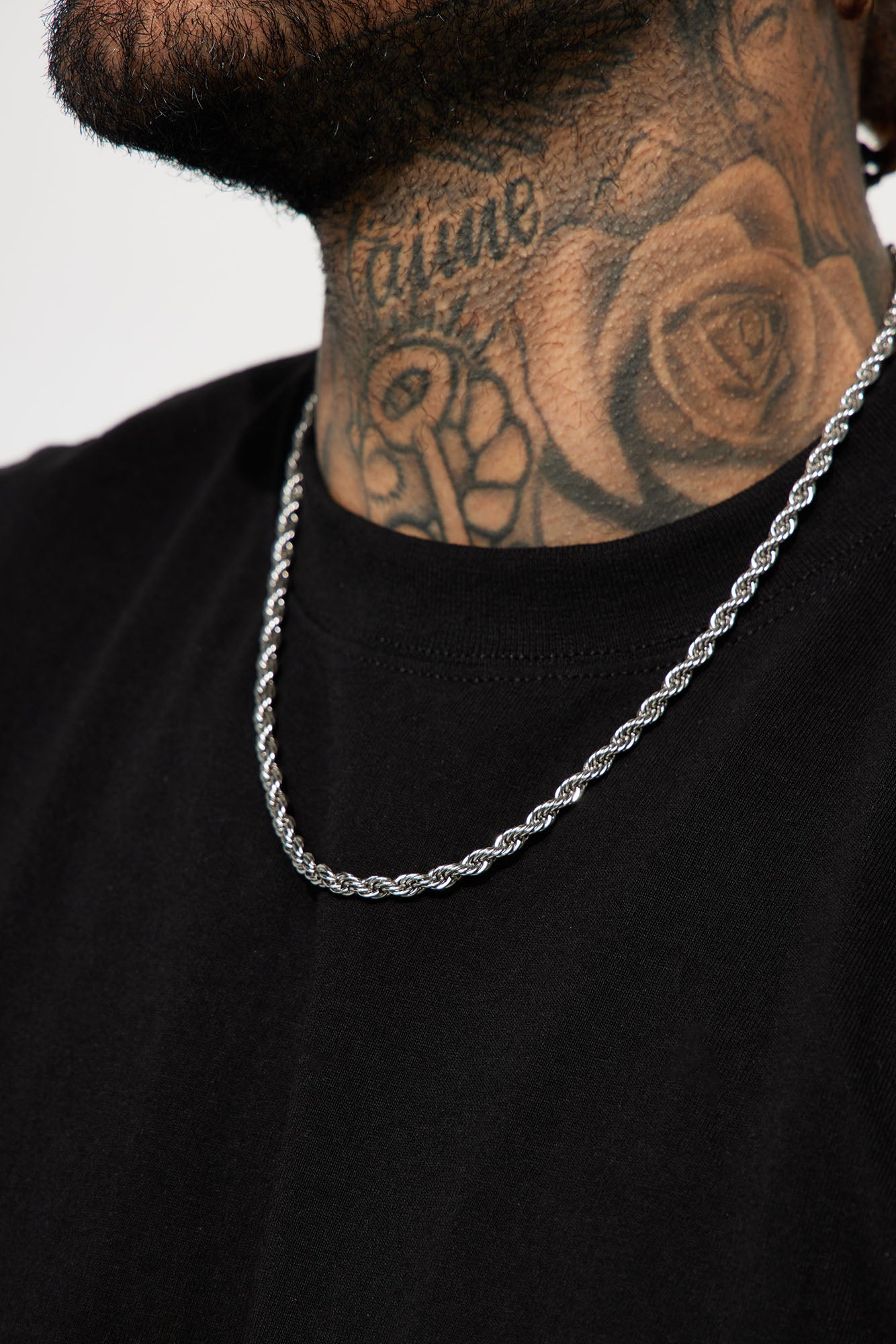 5mm Rope Chain Necklace - Silver, Fashion Nova, Mens Jewelry