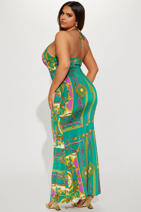 Womens Wild In The Jungle Printed Maxi Dress in Green Size XS by Fashion  Nova