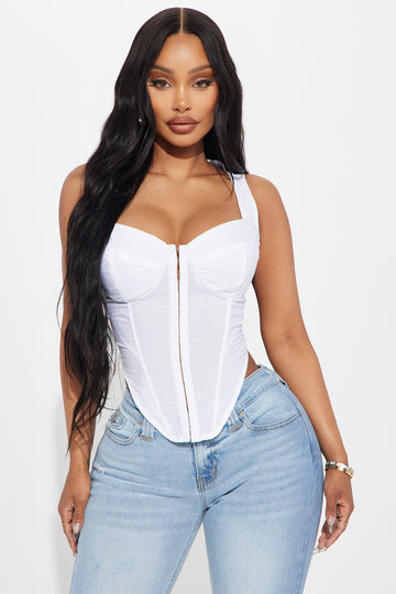 Image of Slay The Day Corset Top - White