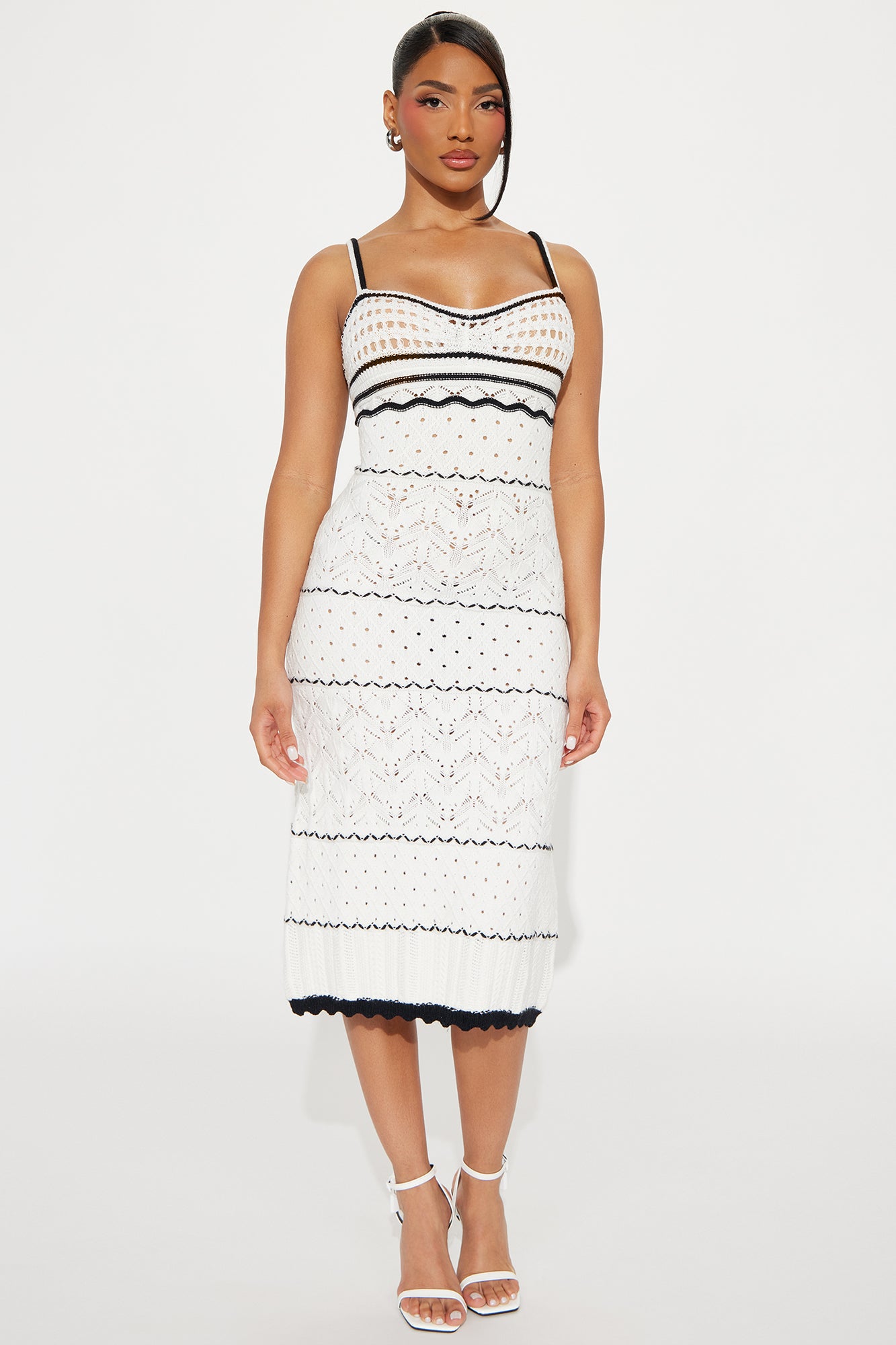 Your Daydream Crochet Midi Dress - White/Black | Fashion Nova, Dresses |  Fashion Nova