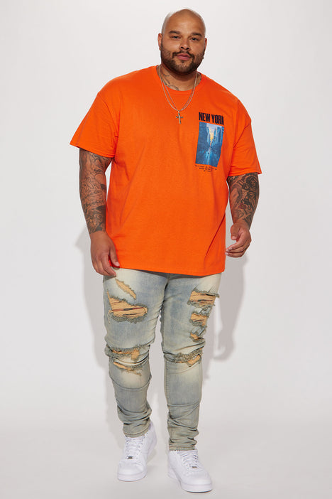 Men's Xrated Short Sleeve Tee Shirt in Orange Size Medium by Fashion Nova