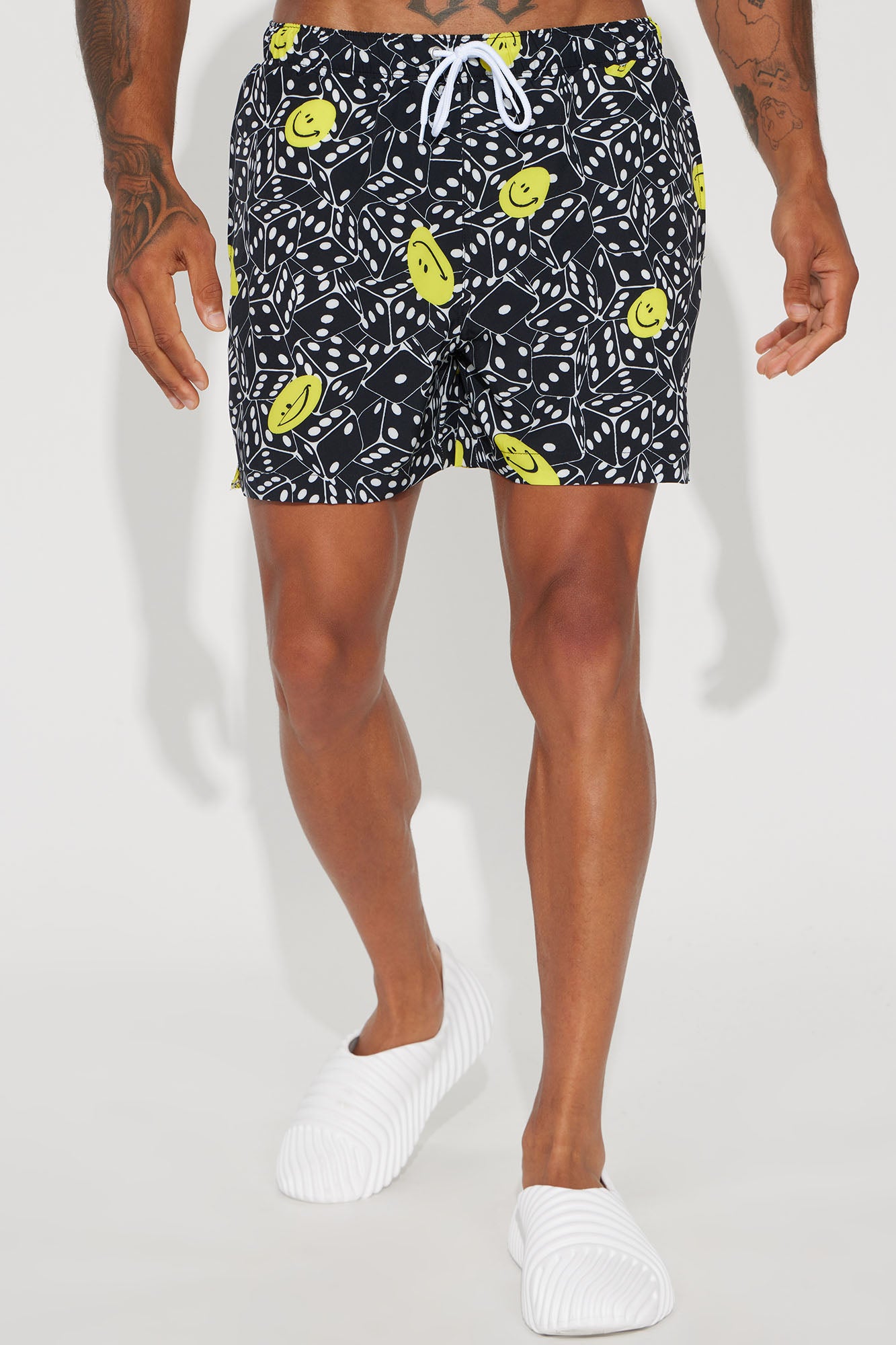 Black and yellow swim 2025 trunks