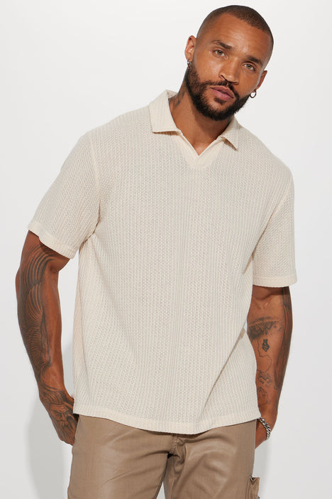 Blissful Short Sleeve Polo - Oatmeal | Fashion Nova, Mens Tees