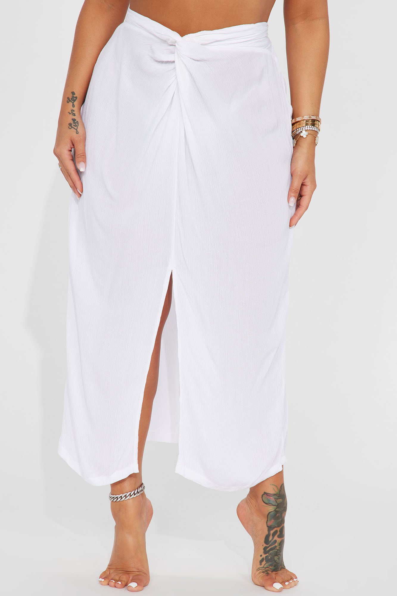 White swim 2024 cover up skirt