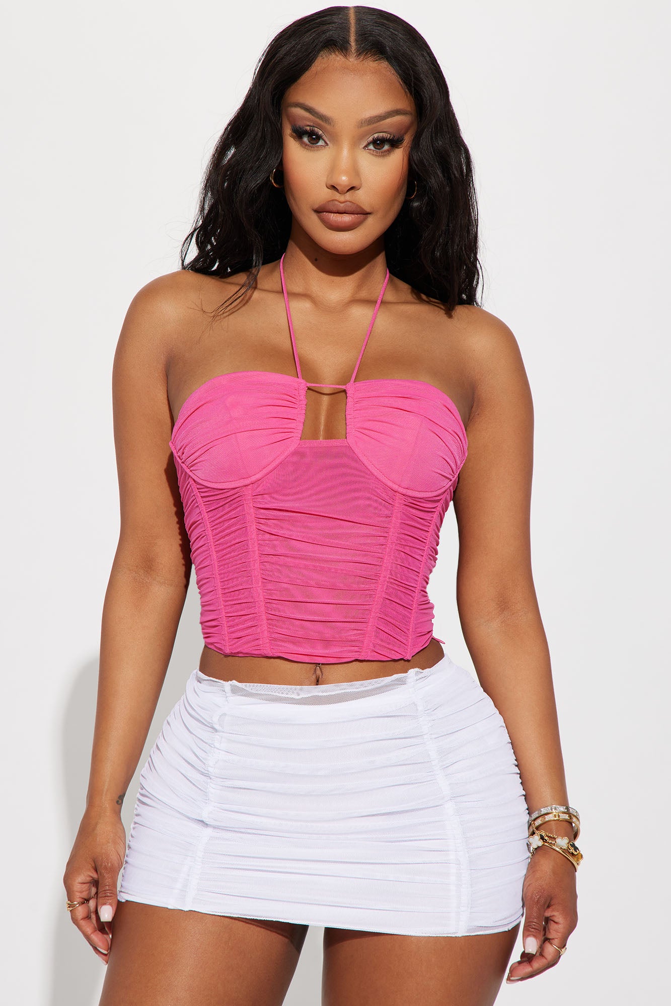 Belle Corset Top - Hot Pink, Fashion Nova, Knit Tops