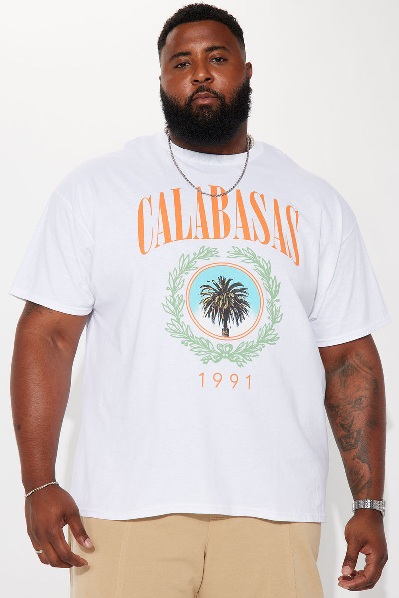 Calabasas 1991 Short Sleeve Tee - White | Fashion Nova, Mens Graphic ...