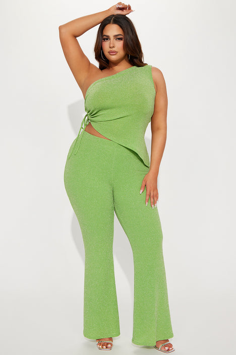 All I Ever Wanted Satin Jumpsuit - Chartreuse