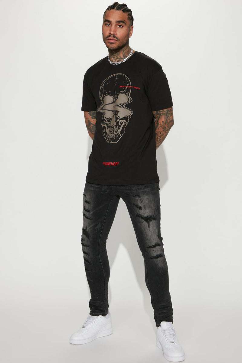 Got This Paint Splatter Ripped Stacked Skinny Jeans - Black | Fashion ...