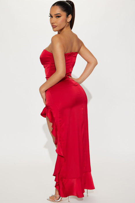 Charlotte Strapless Maxi Dress - Red, Fashion Nova, Dresses