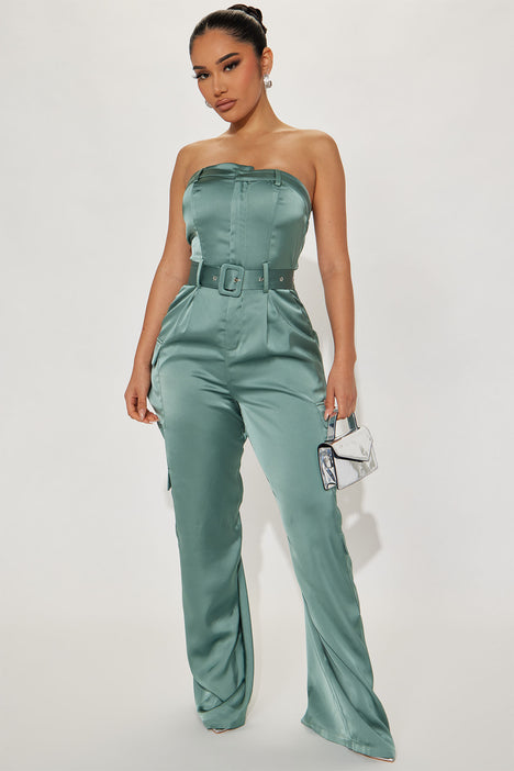 Fashion nova sales satin jumpsuit