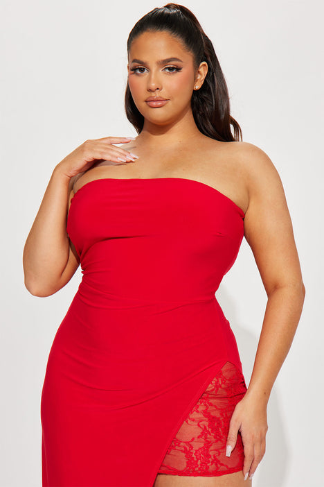 Charlotte Strapless Maxi Dress - Red, Fashion Nova, Dresses