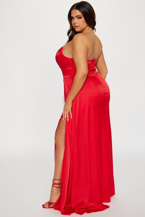 Layla Corset Maxi Dress - Red