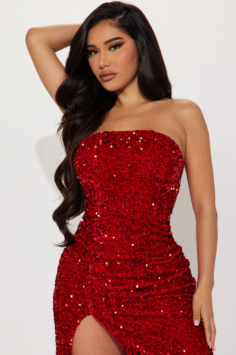The One Sequin Maxi Dress - Red | Fashion Nova, Dresses | Fashion Nova