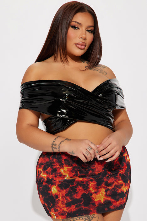 Always Going Off Latex Tube Top - Black, Fashion Nova, Shirts & Blouses