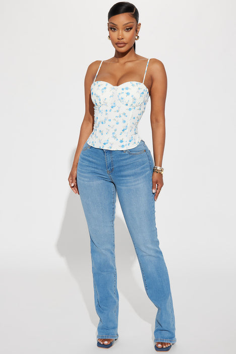 4 Ever Floral Corset Top - Off White/combo