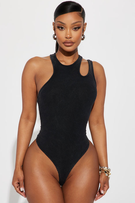 Womens Sonya Low Back Snatched Bodysuit in Black Size Small by Fashion Nova