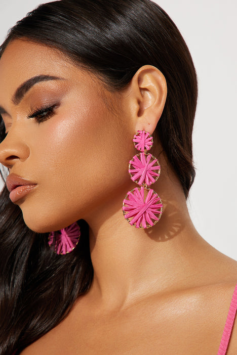 Pink Luxury Crystal Drop Earrings For Women – Rachymack