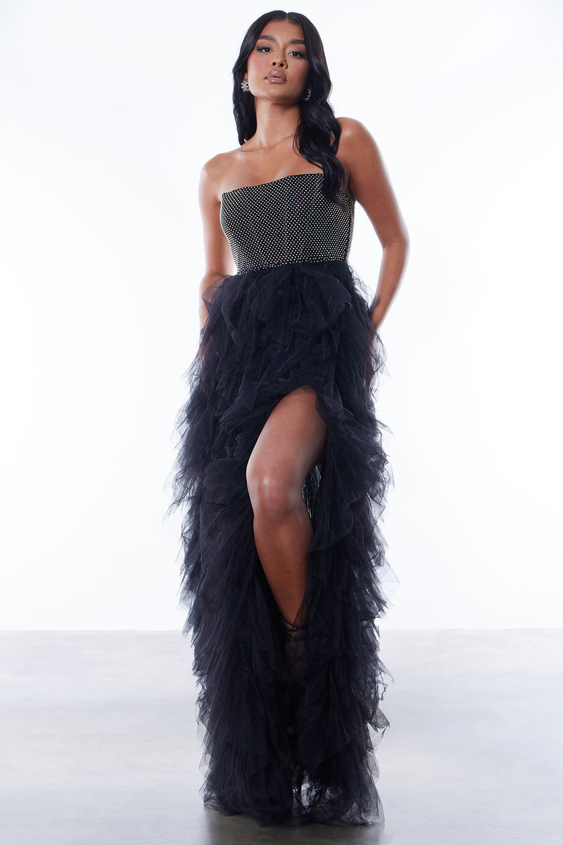 Lacey Embellished Tulle Gown - Black | Fashion Nova, Luxe | Fashion Nova