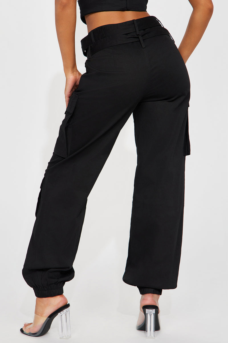 Belted For Your Pleasure Cargo Jogger - Black | Fashion Nova, Pants ...