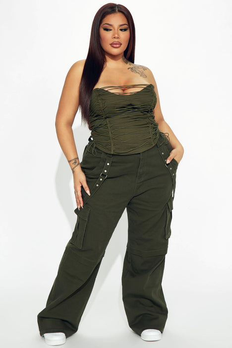 Rory Wide Leg Cargo Pant - Olive, Fashion Nova, Pants