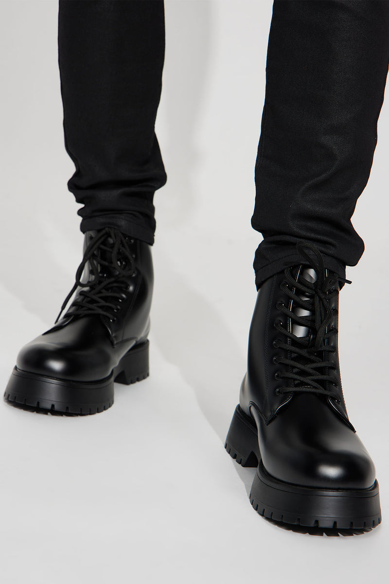 Risk Taking Lace Up Boots - Black | Fashion Nova, Mens Shoes | Fashion Nova