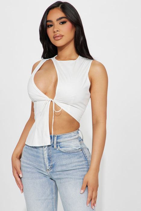 Brunch Talks Poplin Corset Top - White