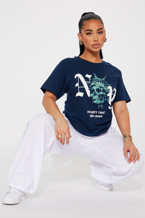 Lady Liberty NYC Graphic Tee - Navy, Fashion Nova, Screens Tops and  Bottoms