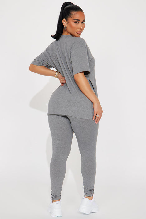 Just Another Chill Night Legging Set - Black/Grey