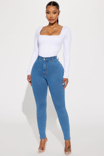 Deluxe Super Stretch High Rise Skinny Jean - Medium Wash, Fashion Nova,  Jeans