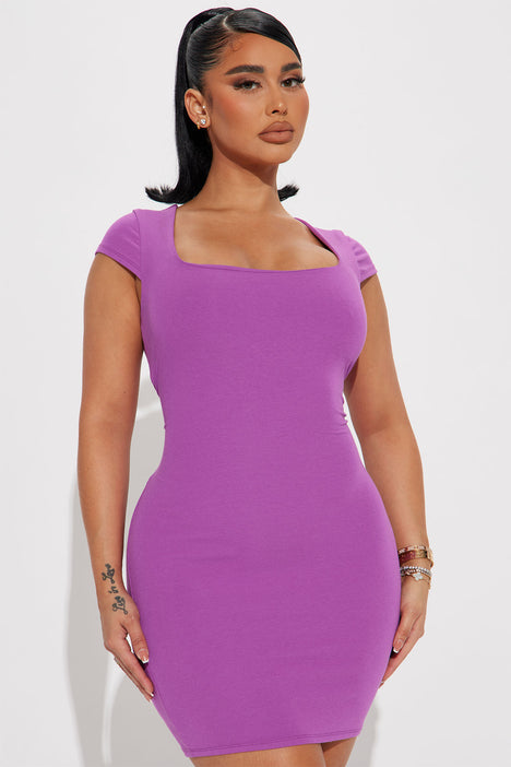 Next Seamless Mini Dress - Purple, Fashion Nova, Dresses