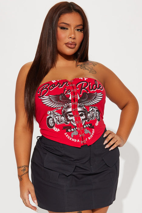 49ers Halftime Show Corset Top - Red/Black, Fashion Nova, Screens Tops and  Bottoms