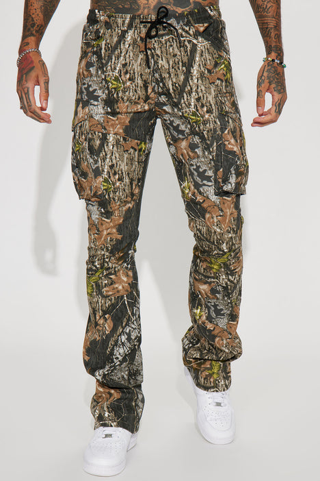 On The Hunt Cargo Flared Pants - Camouflage