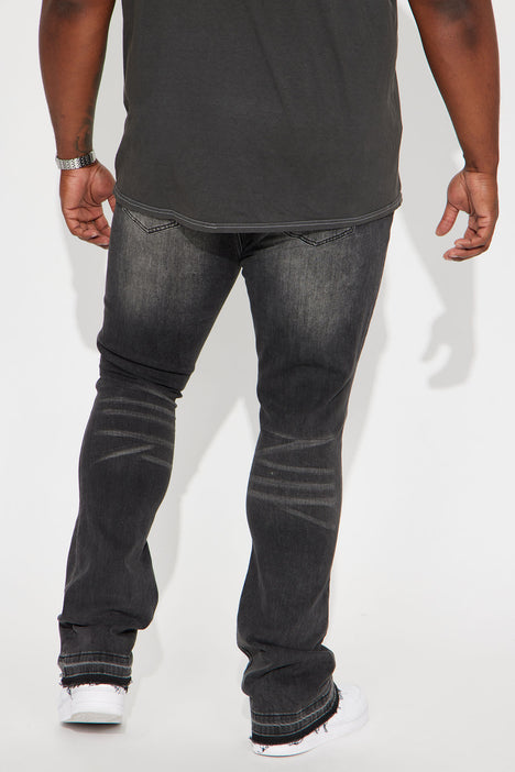 Can I Cargo Stacked Skinny Flare Jeans - Black