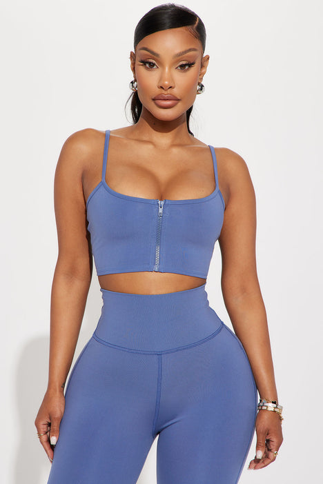 Athletic Work Dri More Large Sports bra in a slate Grey/blue colour.
