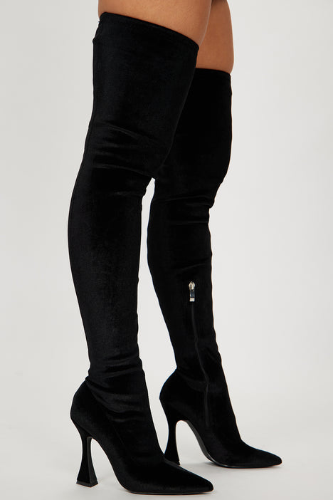 Forever Folie Long Black Wedge Boots | Womens long black wedge sparkle Boots  | Wearitboutique