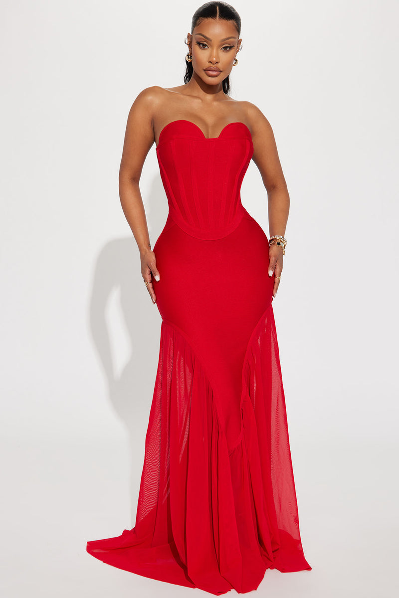 Ana Bandage Gown - Red | Fashion Nova, Dresses | Fashion Nova