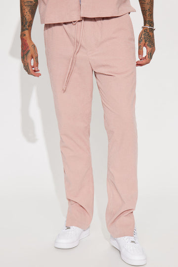 Dean Textured Slim Pants - Mauve