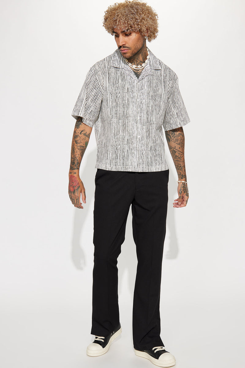 Blurred Lines Textured Button Up Shirt - White | Fashion Nova, Mens ...