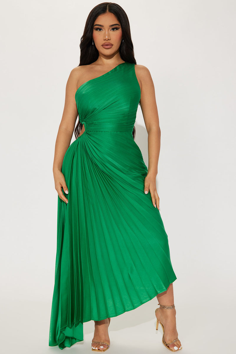 Athena One Shoulder Maxi Dress - Kelly Green | Fashion Nova, Dresses ...