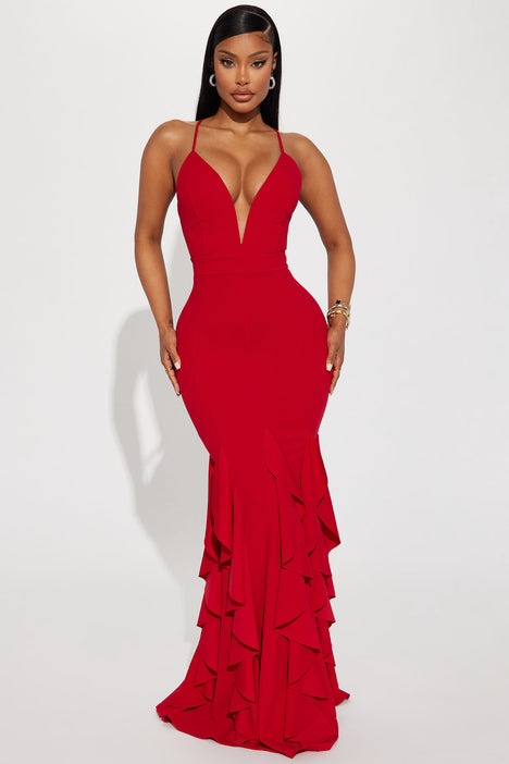 Kylie Backless Gown - Red