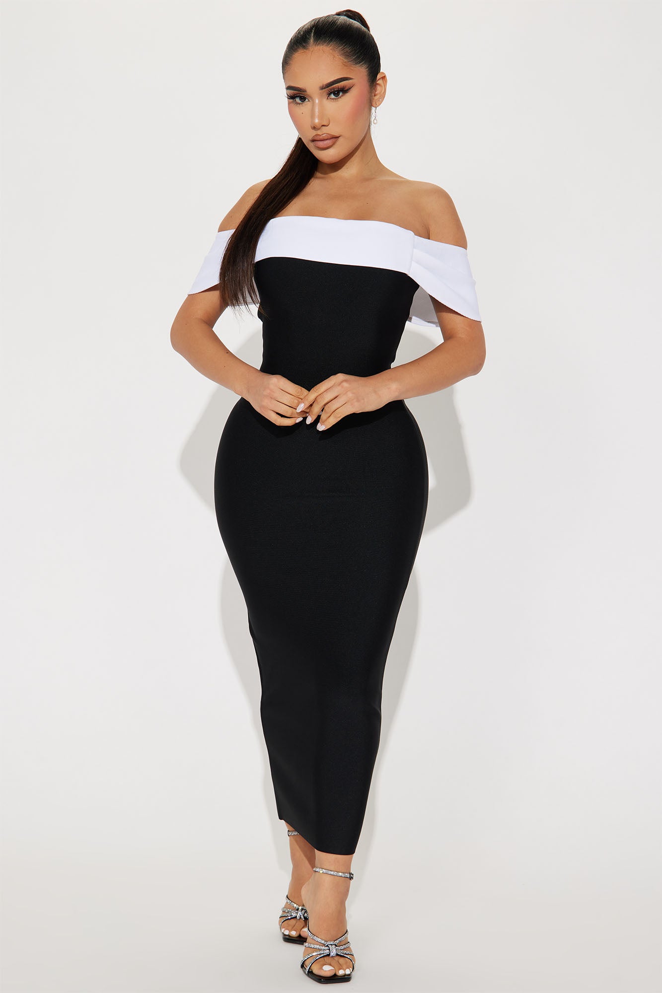 Tessa Ruched Midi Dress - Navy, Fashion Nova, Dresses