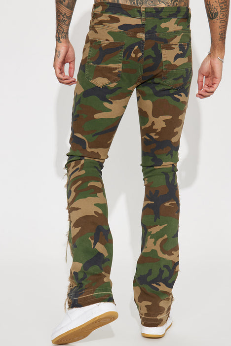 Fesfesfes Fashion Camouflage Print Pant Skinny Fall Casual Pant