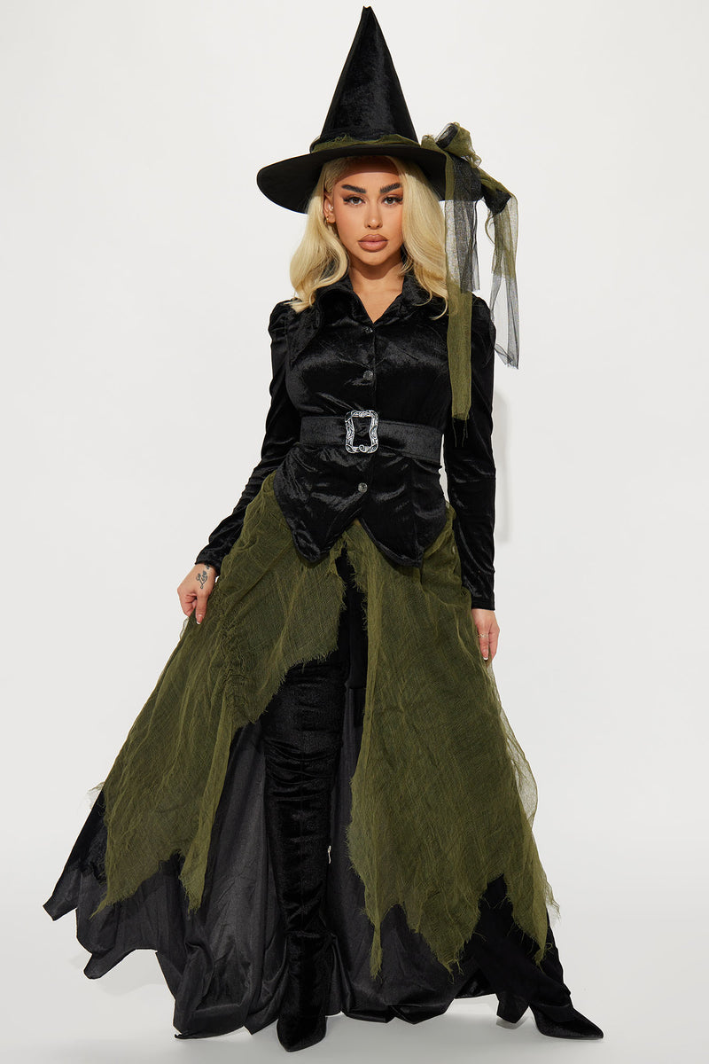 Midnight Coven Witch 4 Piece Costume Set - Black/combo | Fashion Nova ...