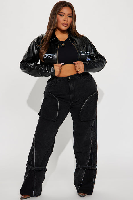 Elora Cropped Jacket - Black, Fashion Nova, Jackets & Coats