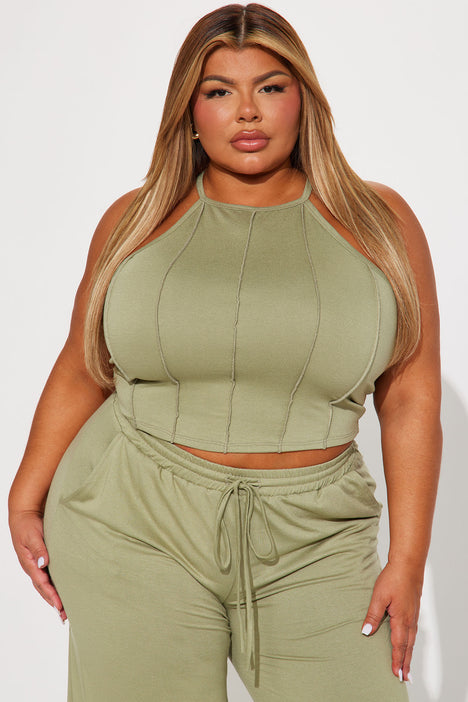 Keep It Casual Washed Pant Set - Olive, Fashion Nova, Matching Sets