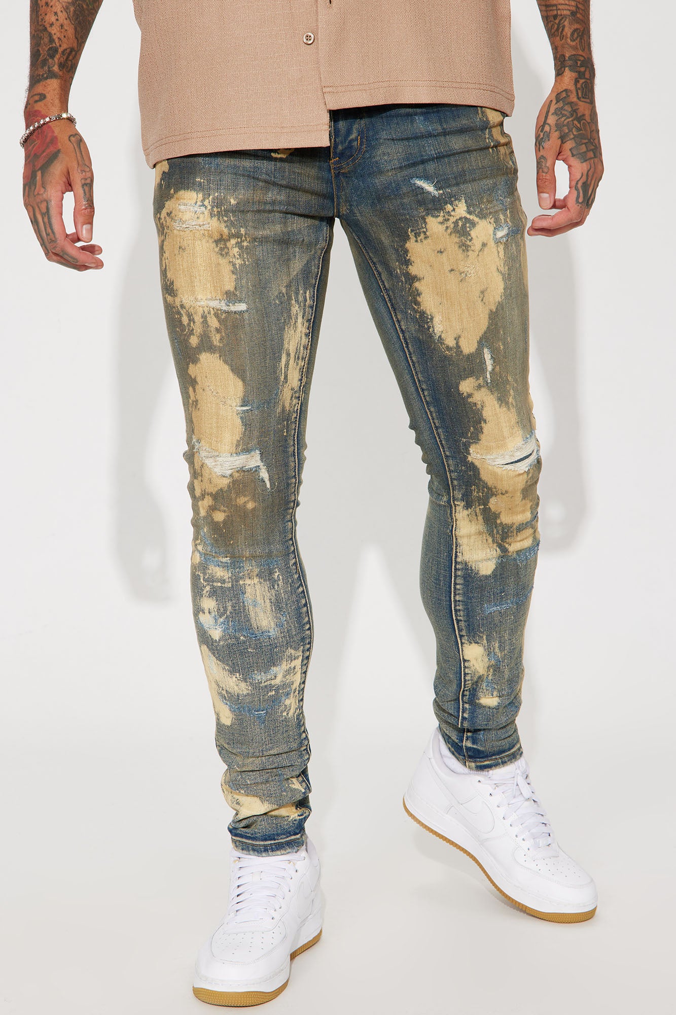 Nolen Double-Button Distressed Skinny YMI Jeans (Medium) · NanaMacs