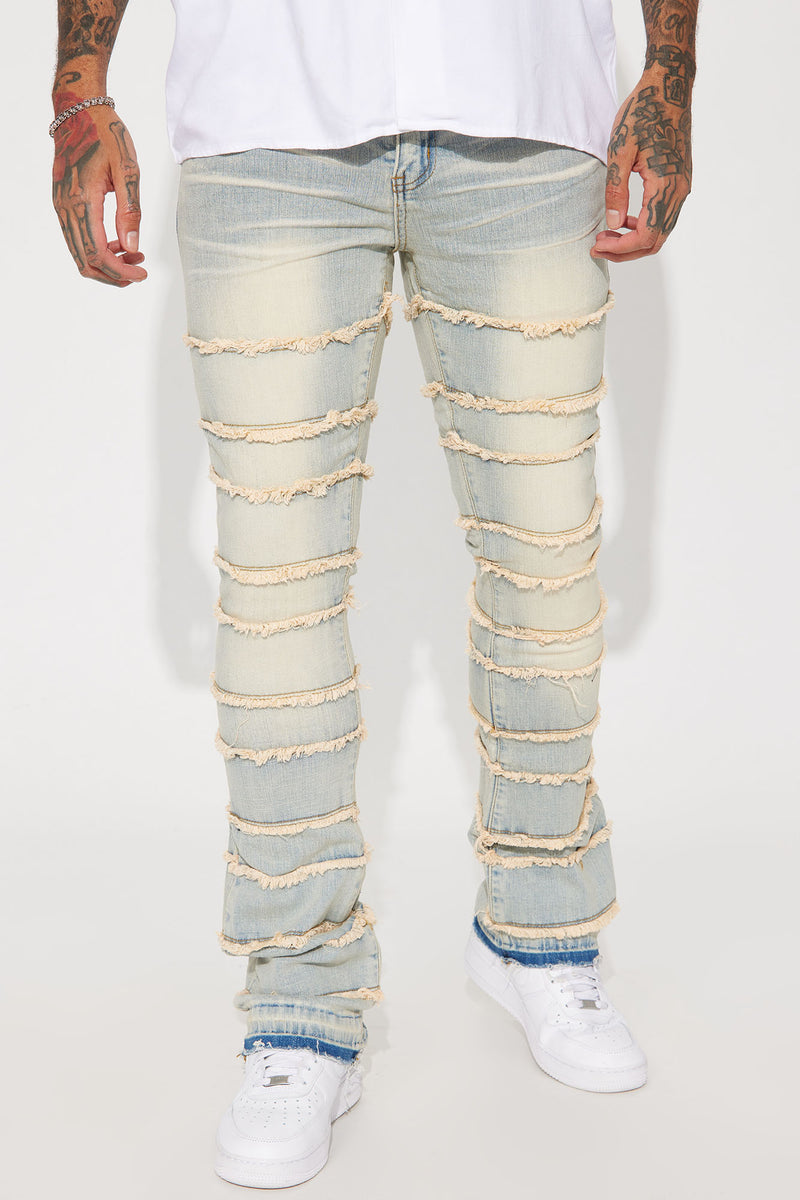Cover Me Fray Stacked Skinny Flare Jeans - Light Wash | Fashion Nova ...